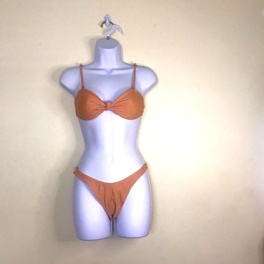 Forever 21 bandeau swimsuit with high cut bottom